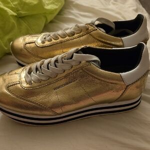 Rebecca Minkoff Metallic Gold Sneakers